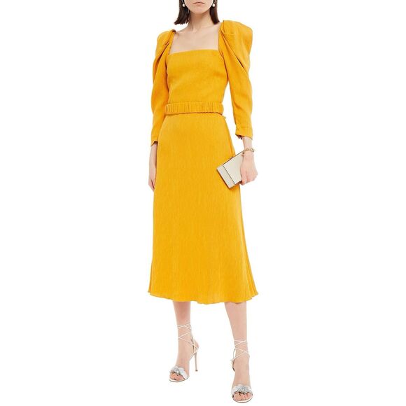 JOHANNA ORTIZ Lotus And Beetle Belted Textured Woven Midi Dress US 6 $1150 - Picture 1 of 11